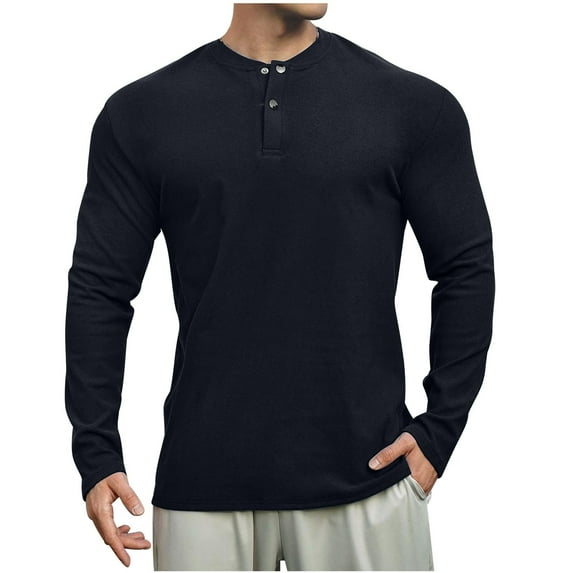 Oalirro Quarter Button Henley Shirts for Men Long Sleeve Lightweight T-Shirt Fashion Casual Pullover