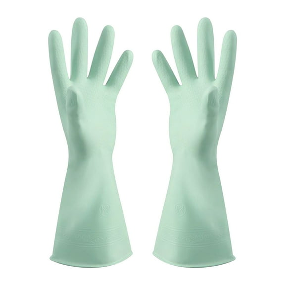 Oalirro Reusable Rubber Cleaning Gloves, Non-Slip Dishwashing Gloves for Kitchen, Bathroom, Car & Pet Care, 11.5 Medium Size, Textured Grip, Durable & Comfortable (1 Pair)