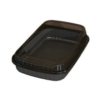 Oalirro Semi Enclosed High Sided Litter Box for Cats - Splash Proof Design with Extra Deep Basin & Matching Scoop | Leak Proof & Easy Clean Plastic Litter Box for Home, Apartment & Cattery