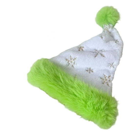 Oalirro Snowflake Santa Hat for Adults Christmas Hat for Unisex Holiday Hat Party Supplies Christmas Decorations Hat Gifts for New Year Headwear