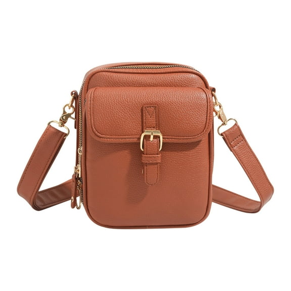 Oalirro Vintage Leather Crossbody Bag for Men & Women – Large Capacity Mini Messenger Bag with Anti-Theft Zipper, Adjustable Shoulder Strap & 10 Card Slots – Stylish Small Purse for Daily Use