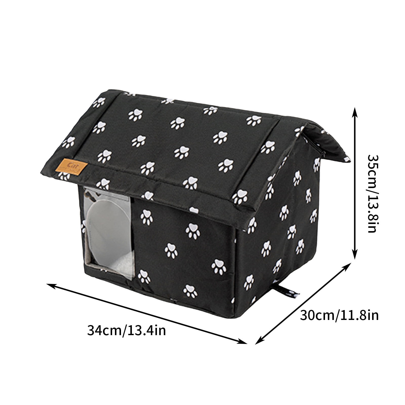 Oalirro Winter Cat House Outdoor - Insulated Foldable Stray Cat Shelter with Waterproof PVC & Sponge Padding, Windproof Outdoor Pet House for Porch/Garage/Balcony (Easy Setup & Storage)