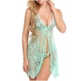 thumbnail image 1 of Nnhblu Women Nightgown Lace Women's Lingerie, Sleep & Lounge Green Slip Dress Christmas Valentine Holiday Gift, 1 of 5