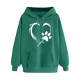 thumbnail image 1 of Oalirro Women's Heart Graphic Drawstring Hoodie Round Neck Cute Sweatshirt Comfy ActiveValentine's Day PulloverMint Green,XXL, 1 of 6