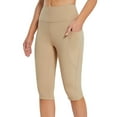thumbnail image 1 of Oalirro Women's Knee Length Leggings High Waisted Yoga With Pockets Workout Exercise Capris for Casual Summer, 1 of 9