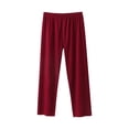 thumbnail image 1 of Oalirro Women's Pajama Pants Fashionable Solid Color Fleece Casual Comfy Wide Leg Home Wear Elastic Waist Pajamas Pants, 1 of 3