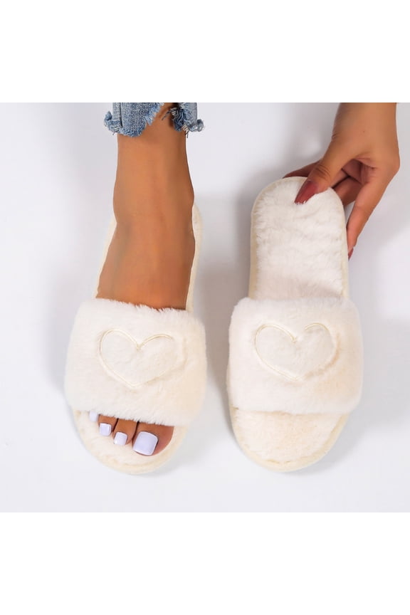 Women's Soft Plush Lightweight House Slippers Fuzzy Cross Band Slip on Open Toe Cozy Indoor Outdoor Slippers