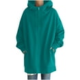 thumbnail image 1 of Oalirro Women's Solid Color Hoodie Zipper Long Sleeve Drawstring Coat with Pockets, 1 of 5