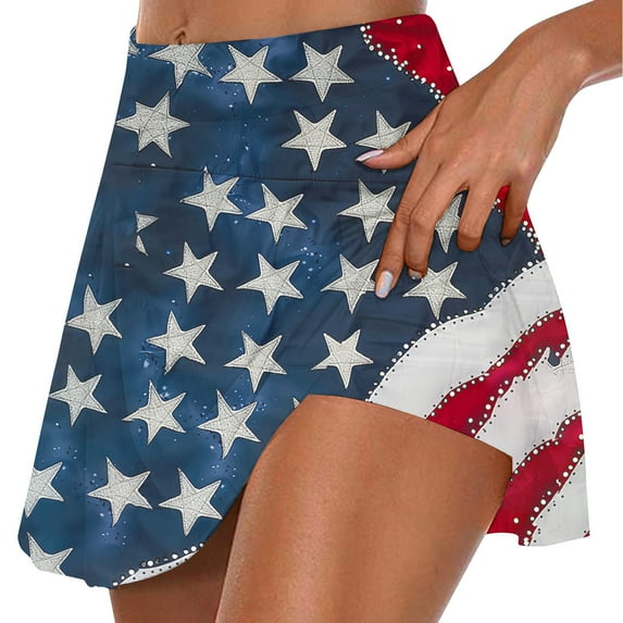 Oalirro Women's Summer Athletic Skorts - Stretchy Pleated Tennis Skirt with Built-in Shorts, Yoga Skirt, Fake Two-Piece Design for Sports & Casual Wear