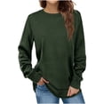 thumbnail image 1 of Oalirro Womens Fashion Top Casual Solid Crewneck Long Sleeve Shirts Tunic Tops, 1 of 6