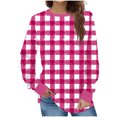 thumbnail image 1 of Oalirro Womens Fashion Top Casual Solid Crewneck Long Sleeve Shirts Tunic Tops, 1 of 6