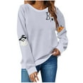 thumbnail image 1 of Oalirro Womens Halloween Sweatshirt Fall Funny Oversized Halloween Sweater Crewneck Spooky Long Sleeve Ghost Graphic Pullover Shirts, 1 of 3