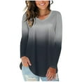 thumbnail image 1 of Oalirro Womens Tops Scoop Neck Long Sleeve Winter Summer Blouse, 1 of 3