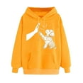thumbnail image 1 of Oalirro Yellow Womens Long Sleeve Drawstring Hoodies Fall Winter Pullover Valentine's Day Gift for Her, 1 of 6