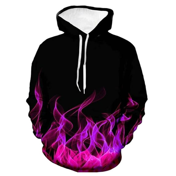 Oalirro Your Fashion A1 Series Mens Long Sleeve Two-Tone Hoodie Pullover Hot Pink,XXXL