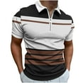 thumbnail image 1 of Oalirro Zippered Shirts for Men Short Sleeve Zip Up Lapel Business Casual Tops Henley V Neck Rugby, 1 of 5