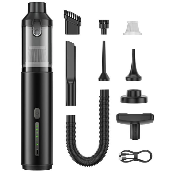 Oandys Car Vacuum, 4-in-1 Portable Mini Cordless Vacuum with 16000pa Suction Power, Type-C Charge, 2 Suction Modes, Handheld Vacuum for Car, Office Desk, Keyboards (Black)