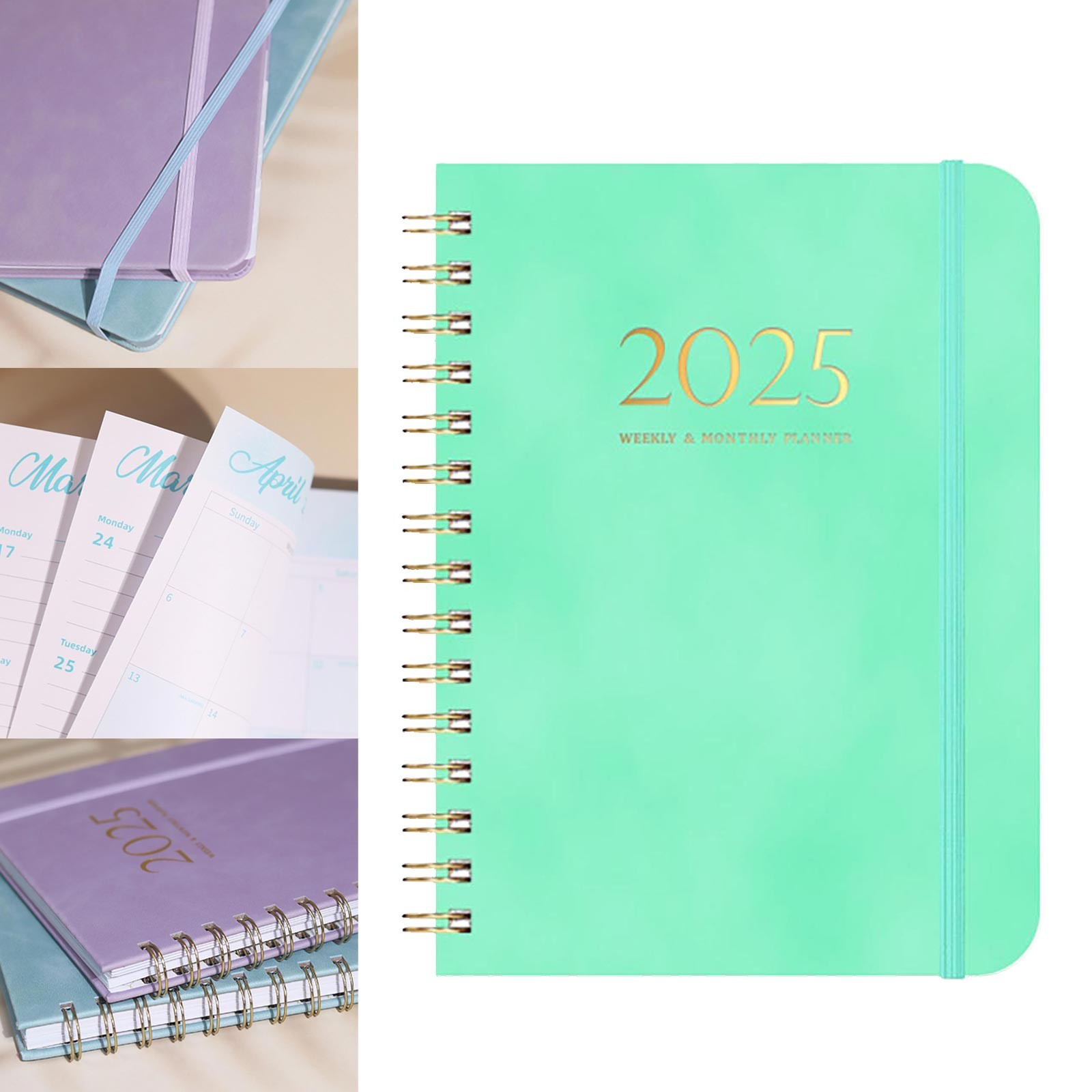 Oaqiey Notebooks for School Clearance, 2025 Leather Planner Gn1(1