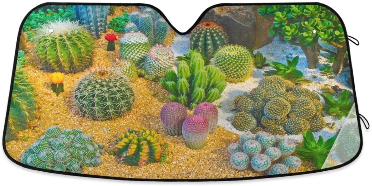 Oarencol Palm Tree Sunset Car Windshield Sun Shade Tropical Beach Ocean