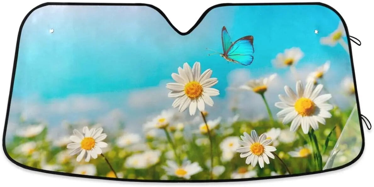 Oarencol Palm Tree Sunset Car Windshield Sun Shade Tropical Beach Ocean