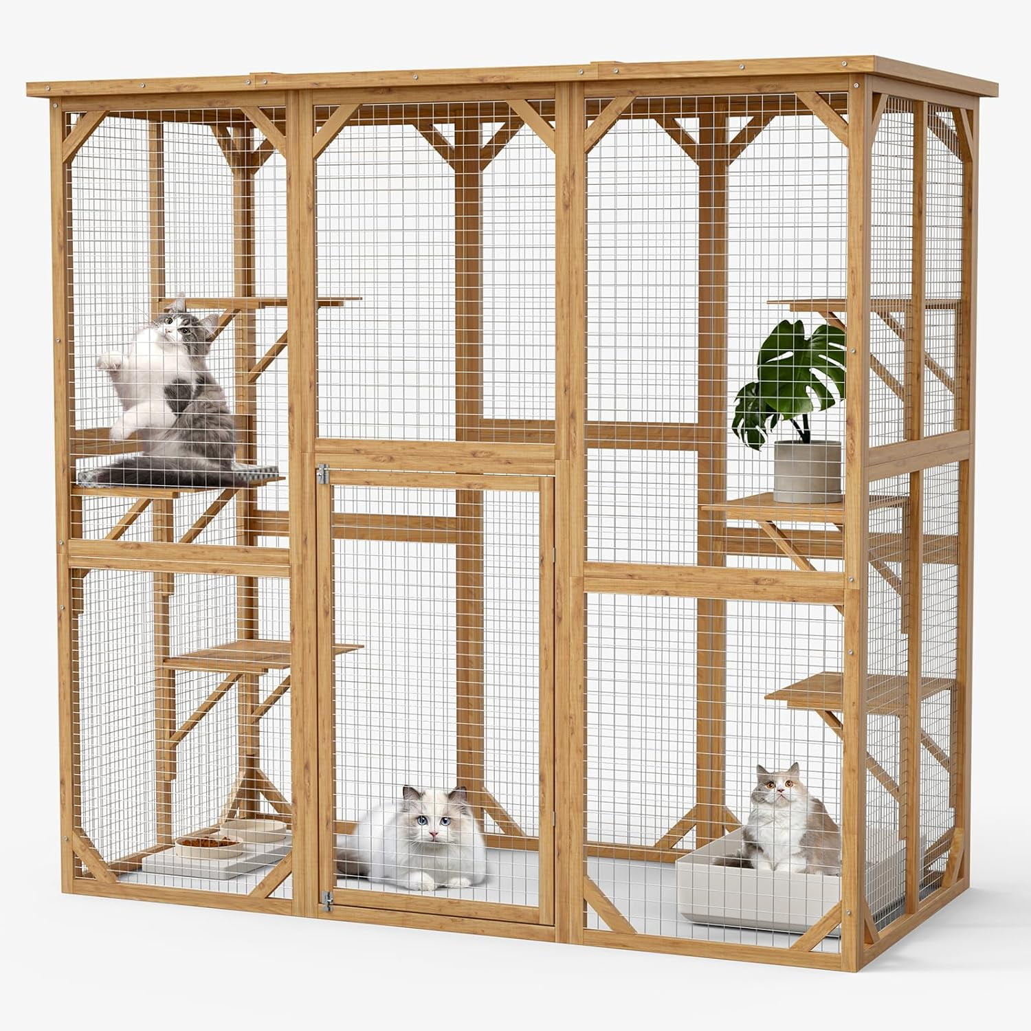 Oarlike Catio Outdoor Cat Enclosure Large Cat House w/Platforms Sturdy