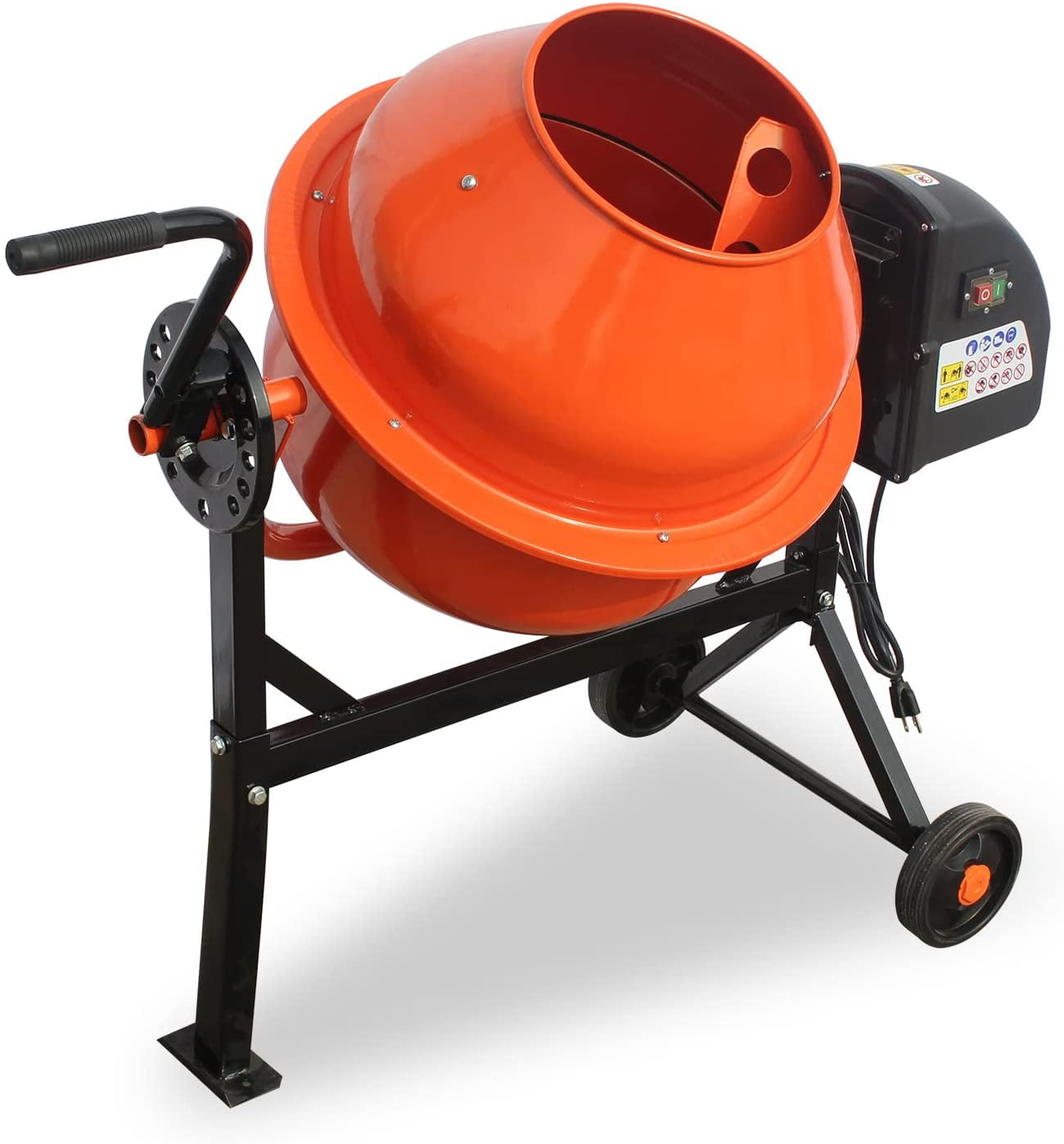 Oarlike Electric Concrete Mixer 1/2 HP 2.5 Cu Ft Portable Cement Mixing Machine for Stucco, Mortar Seeds with Wheel and Stand