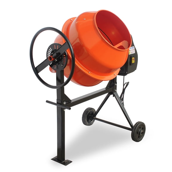 Oarlike Electric Concrete Mixer 4/5 HP 5 Cu Ft Portable Cement Mixing Machine for Stucco, Mortar Seeds with Wheel and Stand