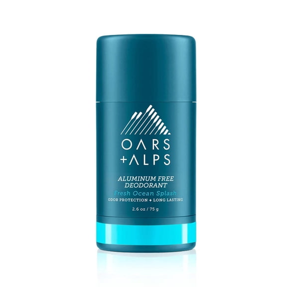 Oars + Alps Aluminum Free Deodorant | Long Lasting Odor Protection, Clear & Free of White Residue, Anti-Chafing Smooth Glide, Dermatologist Tested, Fresh Ocean Splash, 1pk, 2.6oz