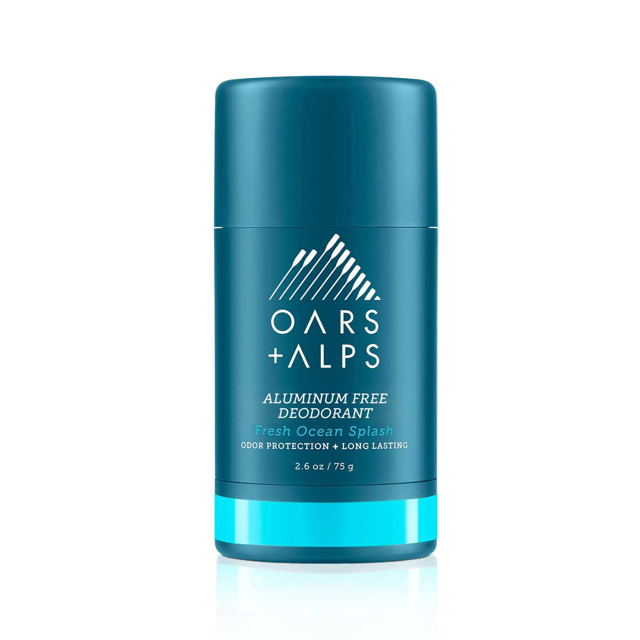 Oars + Alps Aluminum Free Deodorant for Men and Women, Dermatologist Tested and Made with Clean Ingredients, Travel Size, Fresh Ocean Splash, 1 Pack, 2.6 Oz