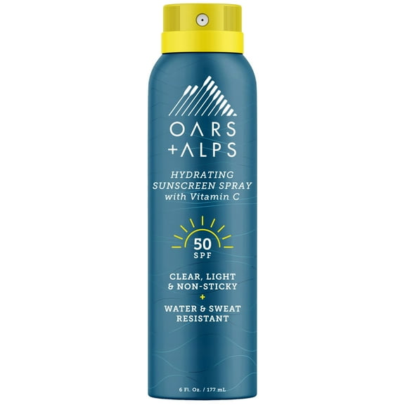 Oars + Alps Hydrating Antioxidant Sunscreen Spray, SPF 50, Summer Splash Scent, 6 Oz