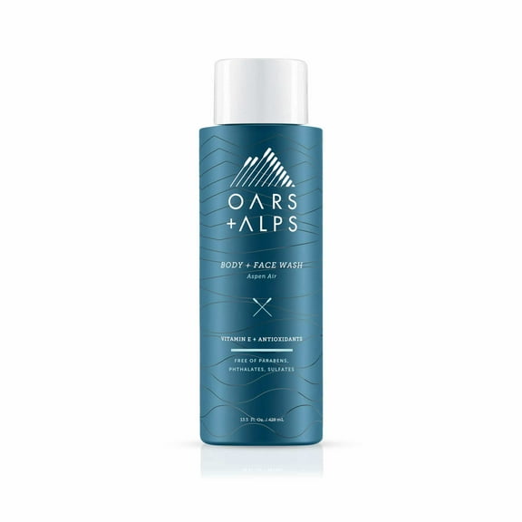 Oars + Alps Mens Moisturizing Body and Face Wash, Skin Care Infused with Vitamin E and Antioxidants, Sulfate Free, Aspen Air, 1 Pack