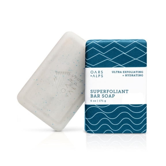 Oars   Alps Superfoliant Exfoliating Mens Bar Soap, Dermatologist Tested and Made with Clean Ingredients, Travel Size, 1 Pack, 6 Oz