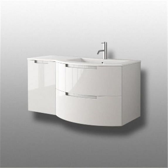 Oasi Vanity Sink Top Left Cabinet 2 Drawers White