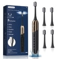 thumbnail image 1 of OasiSmile Sonic Electric Toothbrush for Adults, Patented Design 50000 VPM Deep Clean 5 Modes 120-Day Battery Toothbrush with 4 Brush Heads, Black, 1 of 7