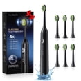 thumbnail image 1 of OasiSmile Sonic Electric Toothbrush for Adults, Rechargeable Travel Tooth Brush with 6 Brush Heads, 42000 VPM Deep Clean 4 Modes 120-Day Battery, Black, 1 of 9