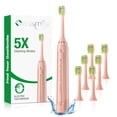 thumbnail image 1 of OasiSmile Sonic Electric Toothbrush for Adults and Kids, 5 Modes 42000 VPM Rechargeable Travel Power Toothbrushes with 6 Brush Heads, 90 Days Battery Life, Rose Gold, 1 of 10
