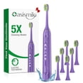 thumbnail image 1 of OasiSmile Sonic Electric Toothbrush for Adults and Teens, 5 Modes 42000 VPM Power Rechargeable Travel Toothbrushes with 6 Brush Heads, 90 Days Battery Life, Purple, 1 of 9