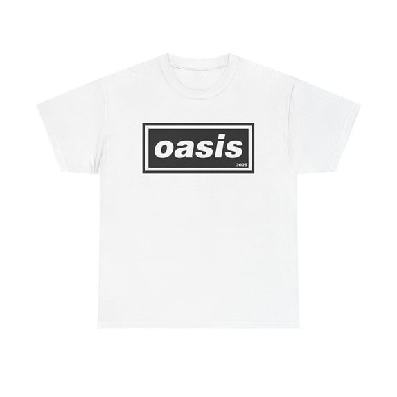Oasis 2025 Tour Tribute Tee, Unisex Short Sleeve T-shirt,White Color,Size L