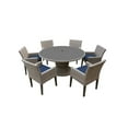 thumbnail image 1 of Oasis 60 Inch Outdoor Patio Dining Table with 6 Chairs w/ Arms, 1 of 14