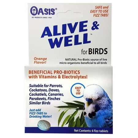 Oasis Alive and Well, Stress Preventative and Pro-Biotic Tablets for Birds
