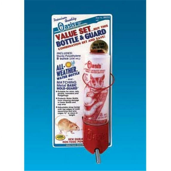 Oasis All-Weather Bottle for Small Animals, White, Red, 1 Each/8 Oz