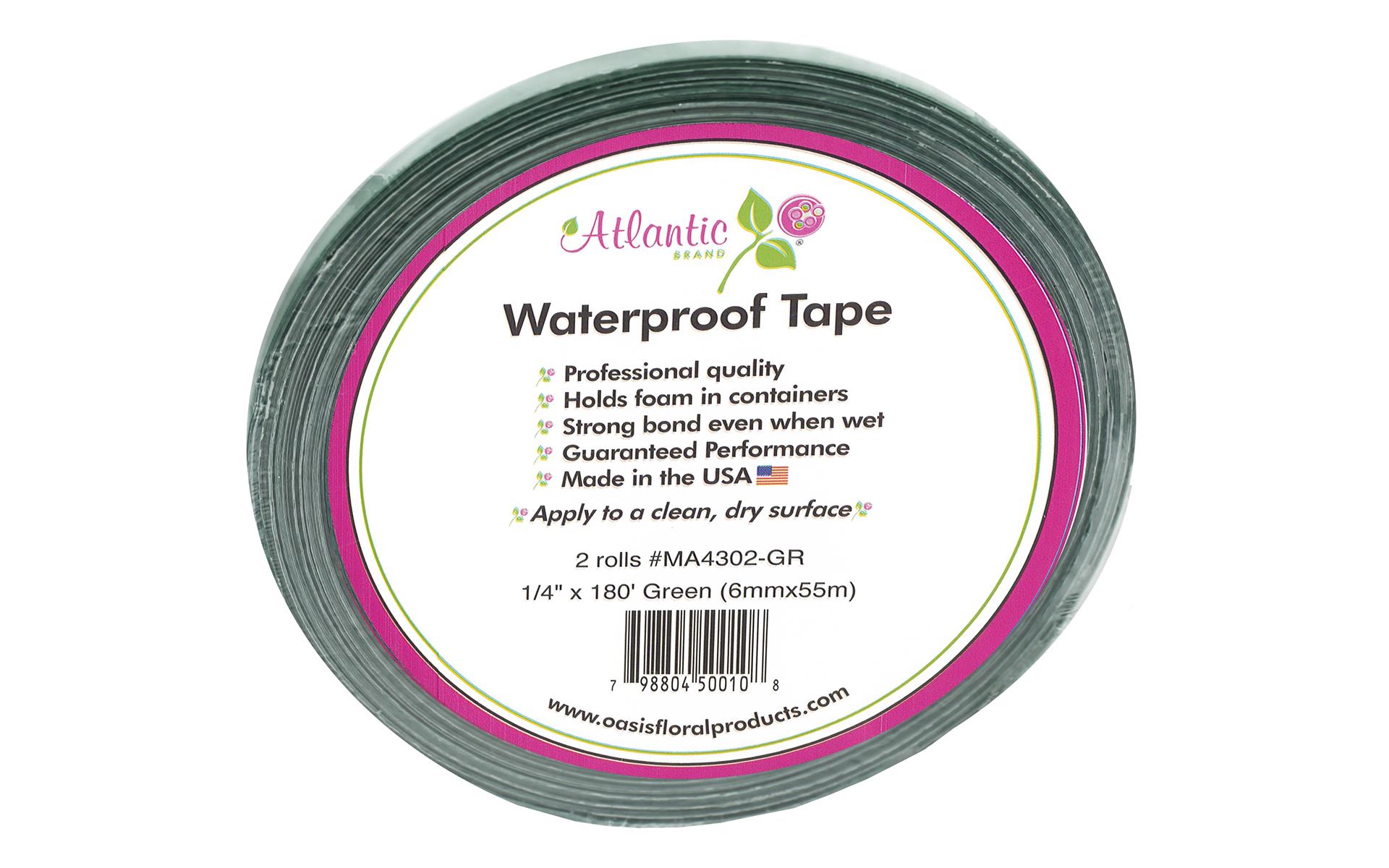 Oasis Atlantic Waterproof Floral Tape 1/4 inchx 180' Green 2pc