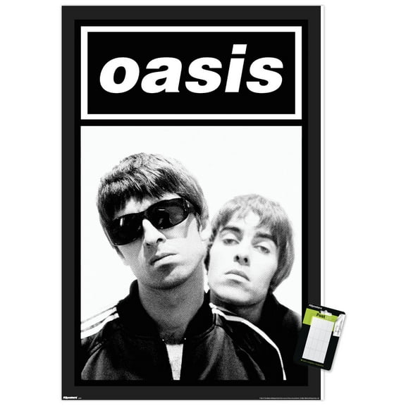 Oasis - Black and White Wall Poster, 22.375" x 34"