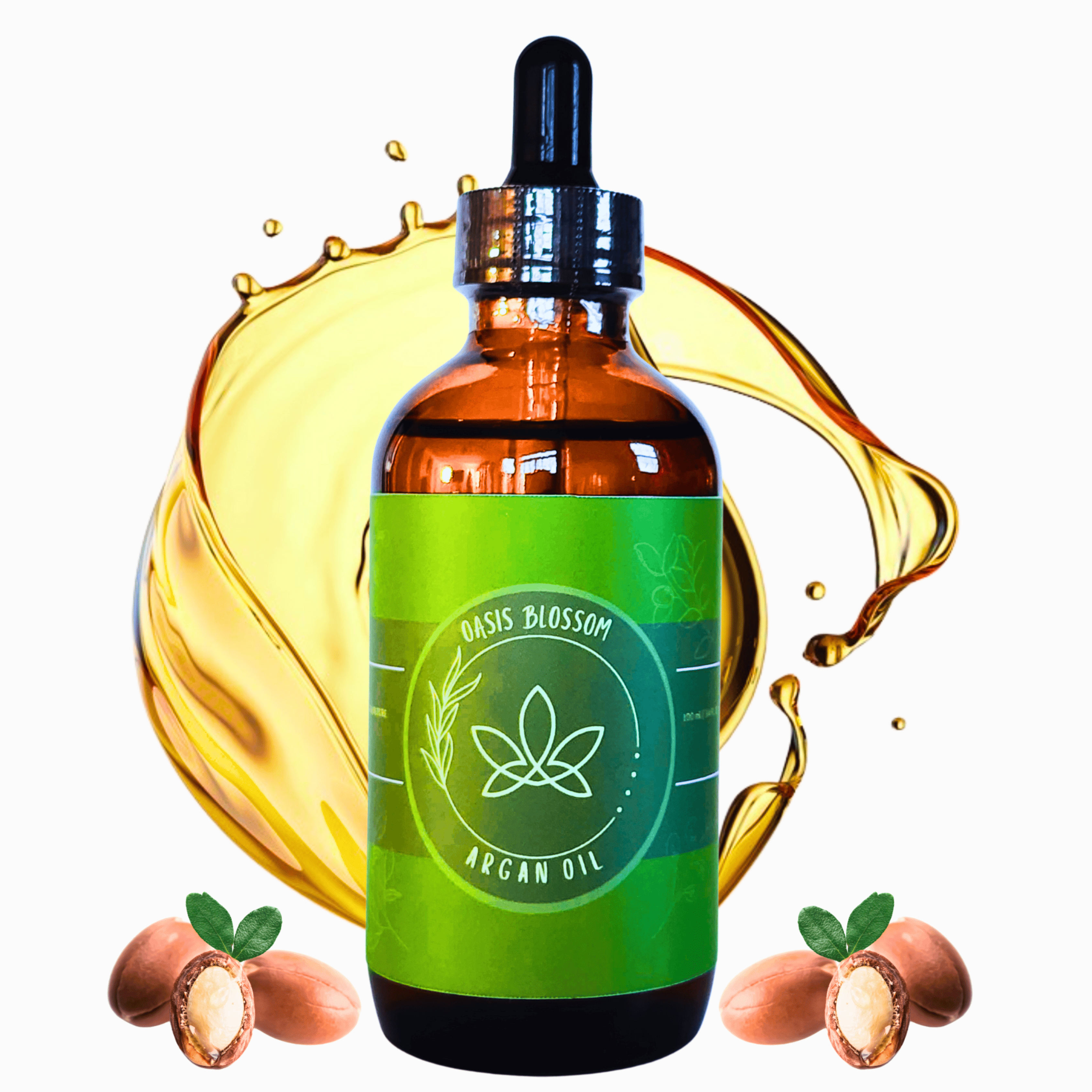 Oasis Blossom Pure Organic Argan Oil for Face, Skin, Hair, Scalp & Nails - Natural Moroccan Hair Oil -1.7 fl oz