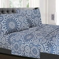 thumbnail image 1 of Oasis Blue Mandala Pattern 4-Piece 1800 Thread Count Sheet Set, 1 of 5
