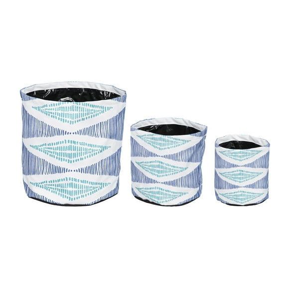 Evergreen Oasis Blue Round Fabric Planters