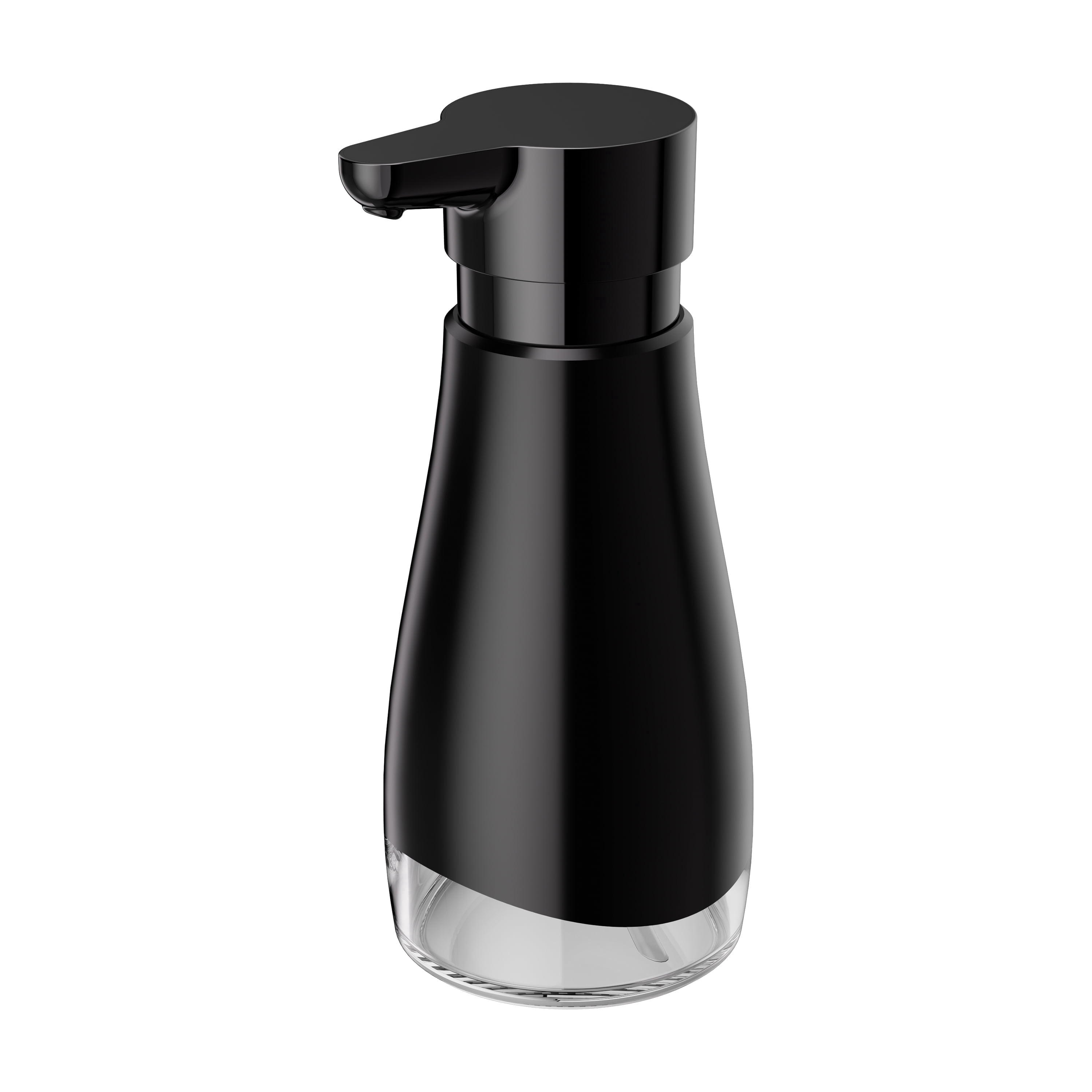 Oasis Creations 500 mL /17fl.oz Stainless Steel Liquid Soap Dispenser for Dish and Hand Soap - Black - Refillable - Great for Kitchen Bathroom or Countertop
