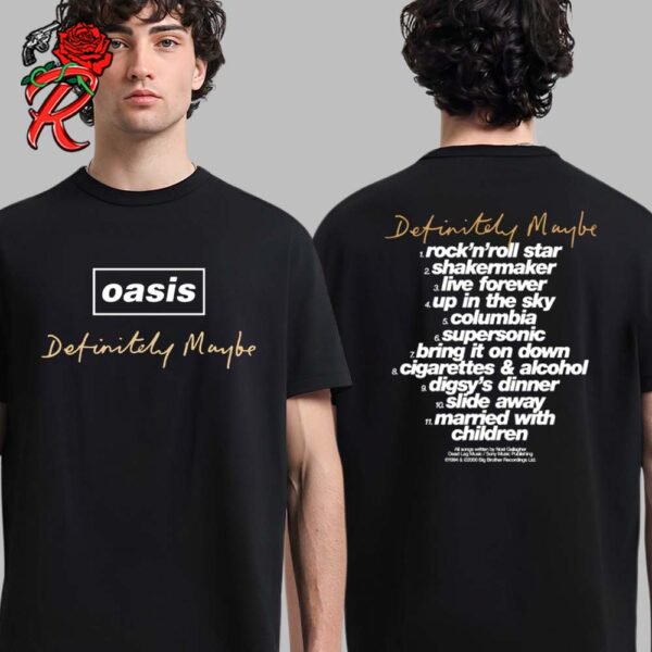 Oasis Definitely Maybe 30th Anniversary Merch Tracklist Unisex TShirt