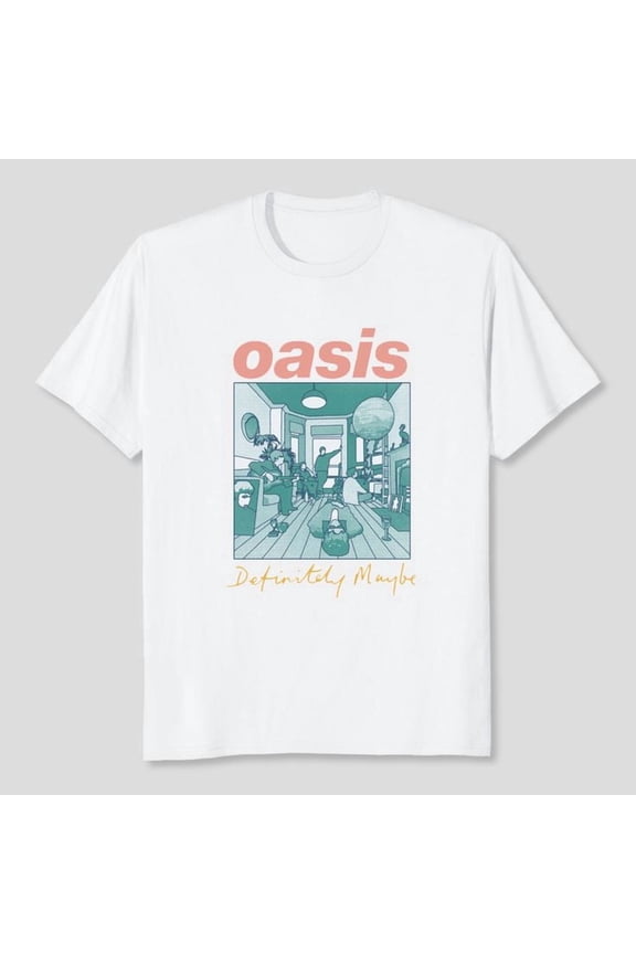 Definitely Maybe Artwork T-Shirt (White) Unisex, Sizes S-5XL, Tbun