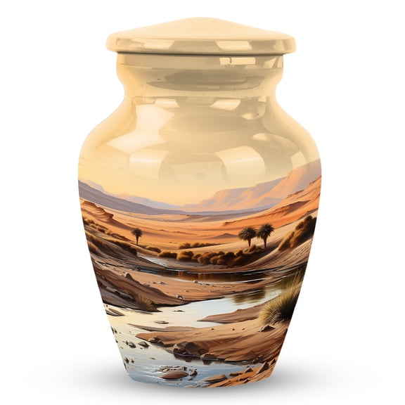 Oasis In The Desert Twilight - Ashes Keepsake - Decorative Urns - Urns for Human Ashes Adult Female - Urns for Ashes Adult Female Mother (size-3nch,1pcs)